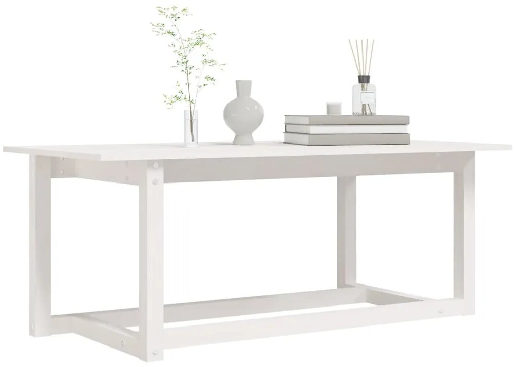 Mesa de centro 110x55x45 cm madeira de pinho maciça branco