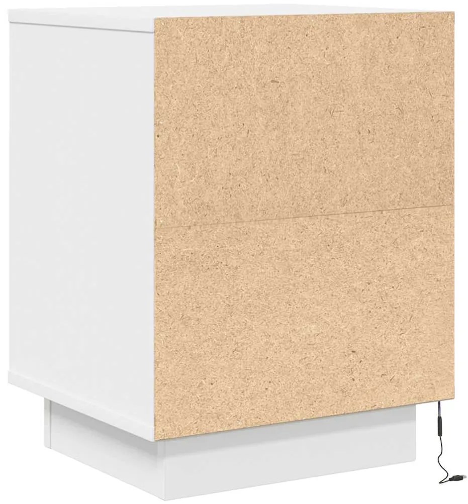 Armário de cabeceira com luzes LED branco 38x34x50 cm