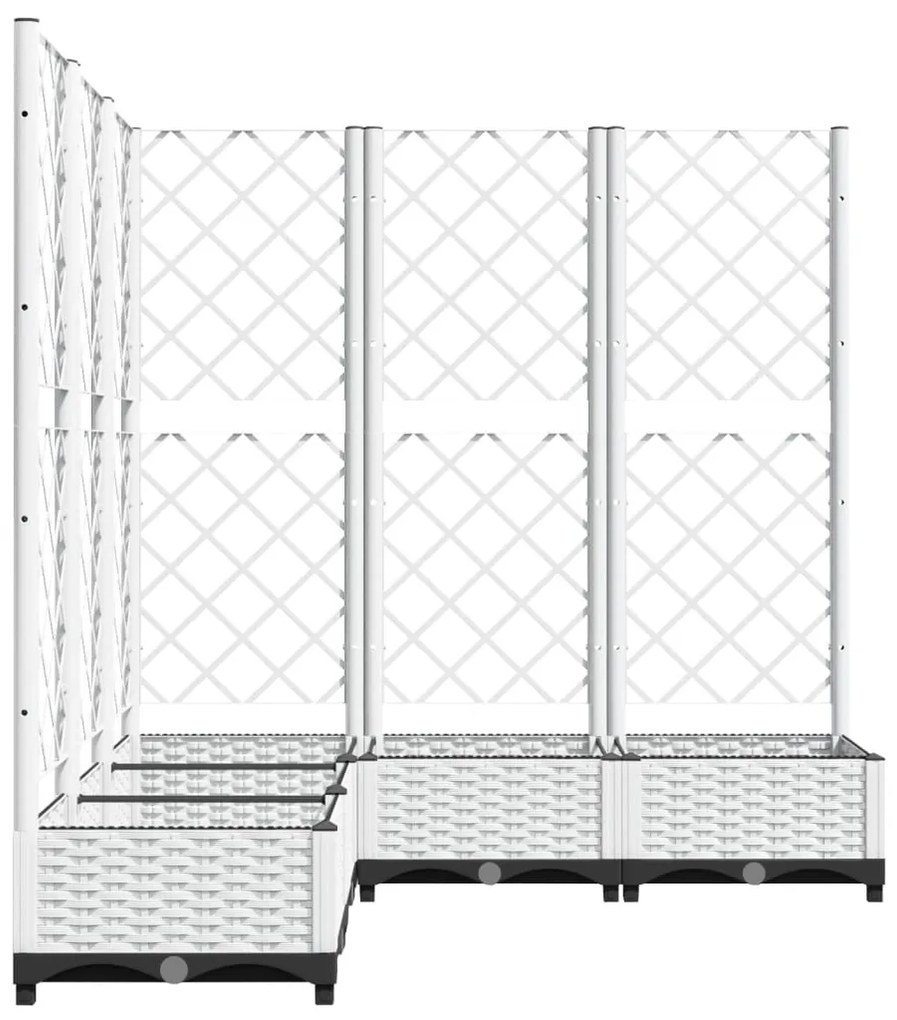 Vaso/floreira jardim c/ treliça 120x120x121,5 cm PP branco