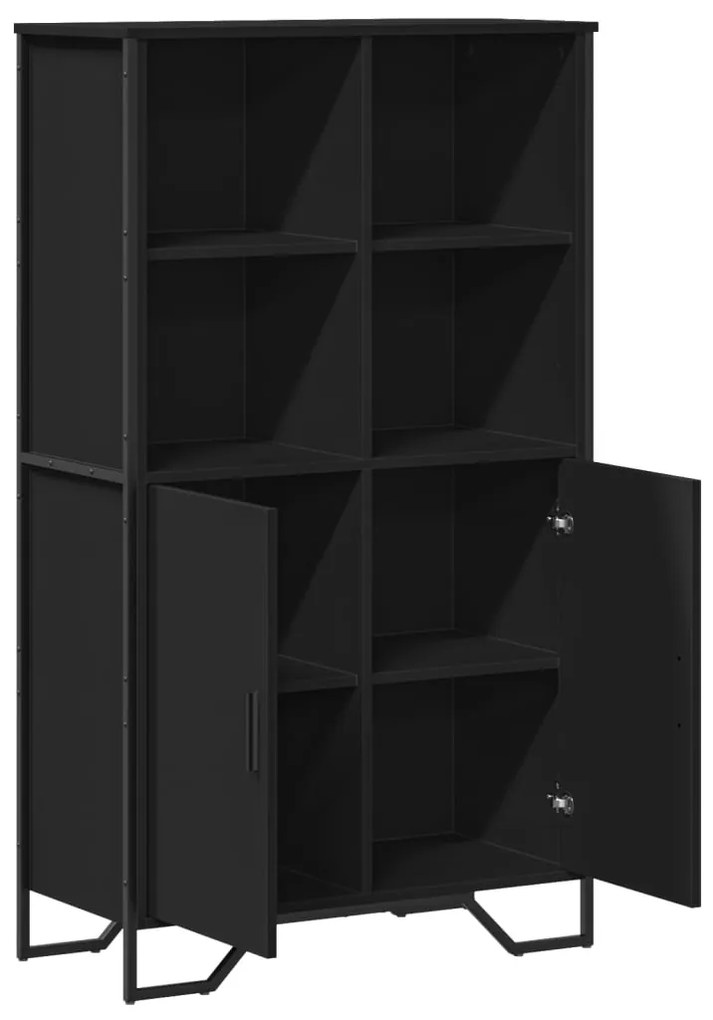Armário alto 79,5x35,5x137,5 cm derivados de madeira preto