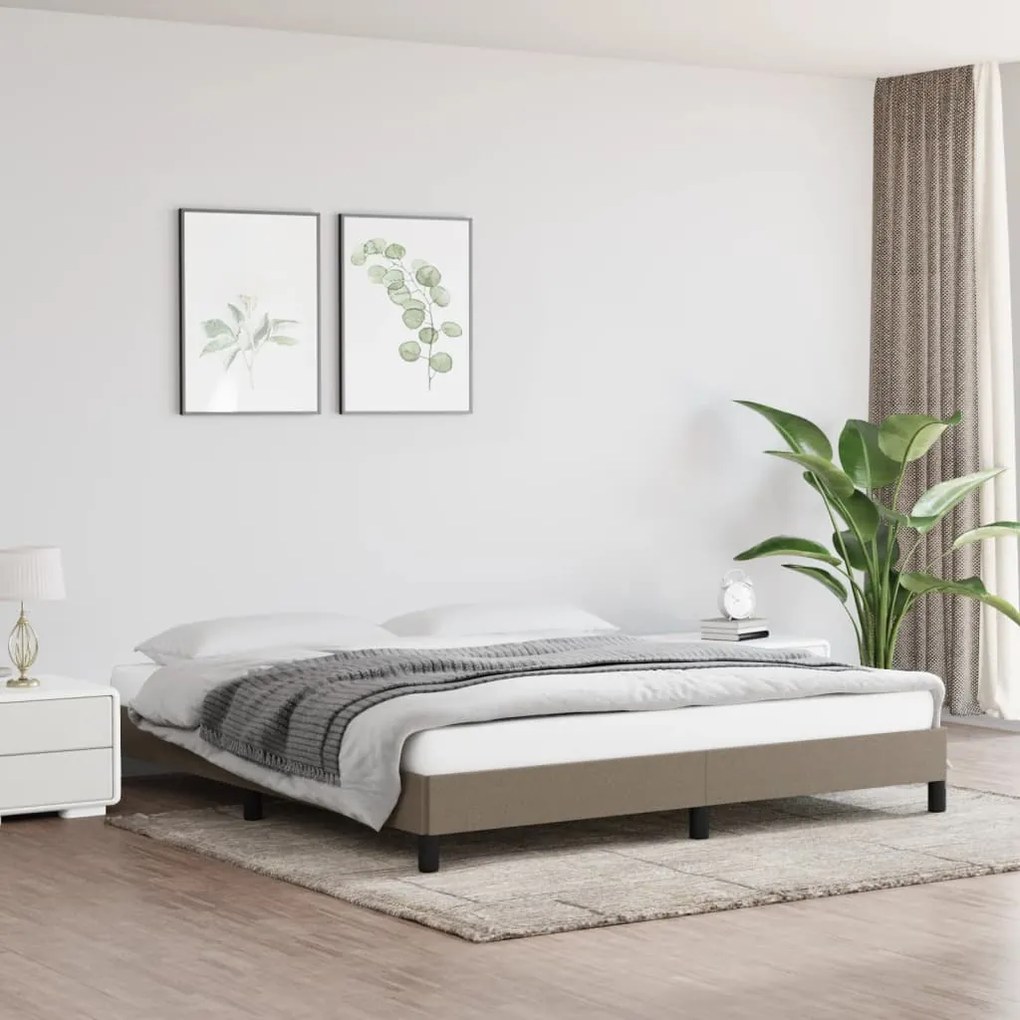 Cama sem colchão 180x200 cm tecido castanho-acinzentado