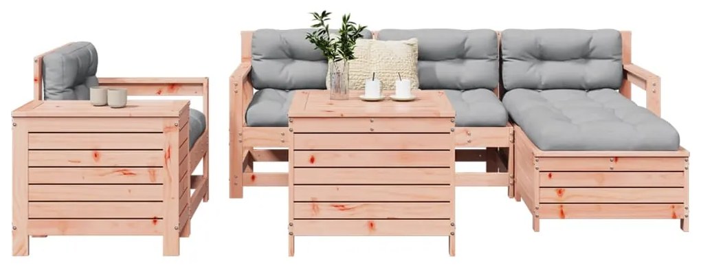 7 pcs conjunto sofás jardim madeira abeto-de-douglas