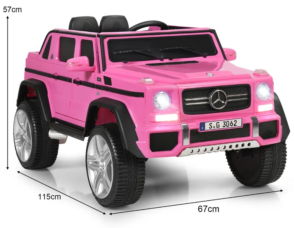 Carro elétrico Mercedes Benz Maybach para crianças de 3 a 8 anos de idade bateria 12V Jeep com controlo parental 2 portas Rosa