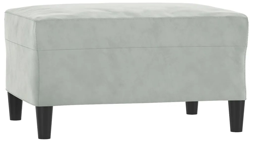 4 pcs conjunto de sofás com almofadas veludo cinzento-claro