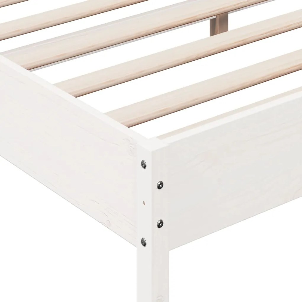Cama sem colchão 180x200 cm madeira de pinho maciça branco