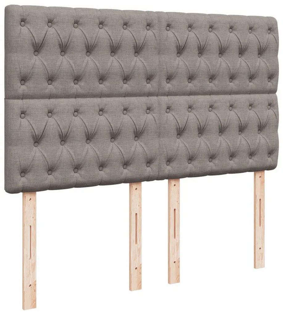 Cama com molas/colchão 140x200 cm tecido castanho-acinzentado