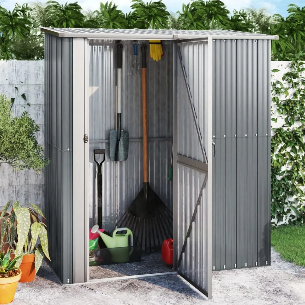 150904 vidaXL Abrigo de jardim 180,5x97x209,5 cm aço galvanizado cinzento