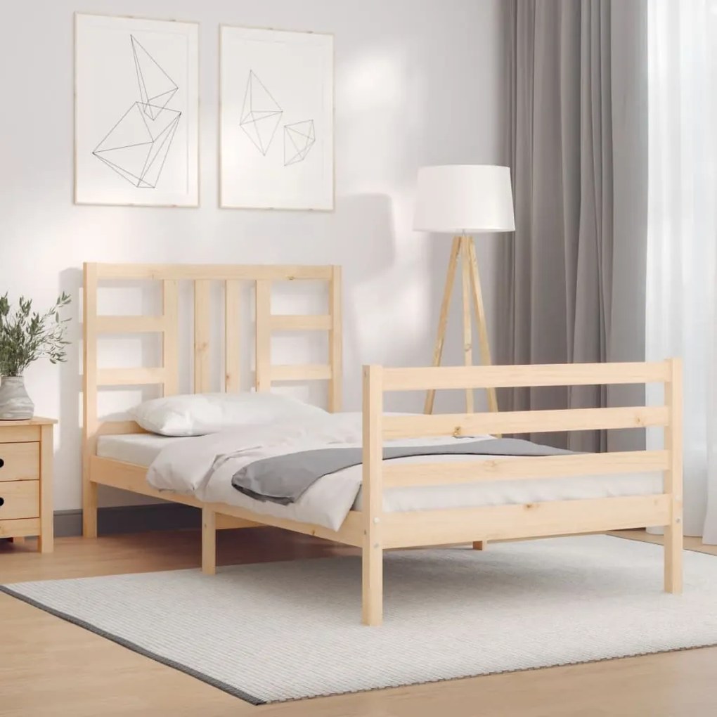 Cama sem colchão 100x200 cm madeira de pinho maciça