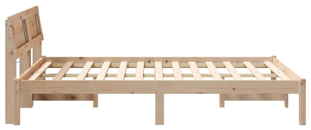 Estrutura da Cama com luzes de tira LED com cabeceira Castanho 120 x 2