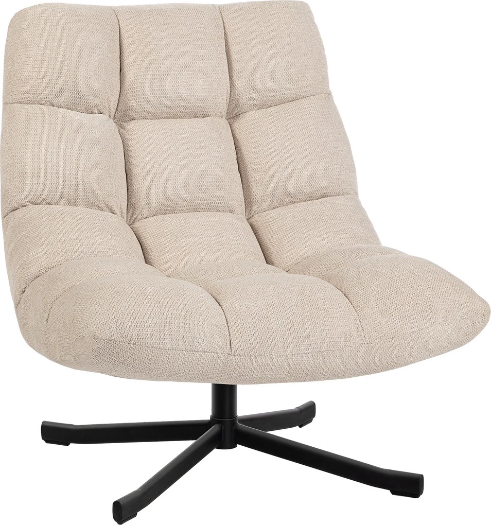 HOMCOM Poltrona para Sala Giratória Moderna com Base de Cruz em Chenille e Pernas de Aço Poltrona Relax para Quarto 75x95x90 cm Creme | Aosom Portugal