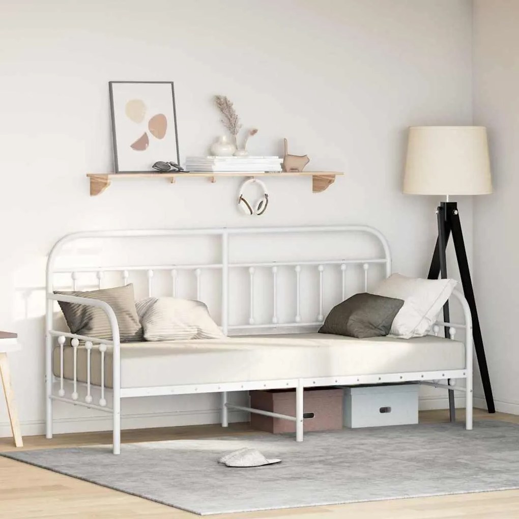 Estrutura de Cama Dia vidaXL Branca 80x200 cm Aço