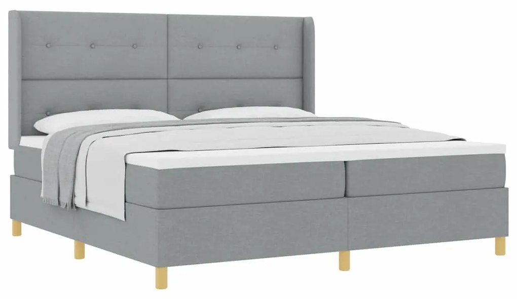 Cama Box com Colchão Cinza Claro 200 x 200 cm