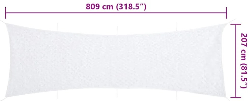 Rede de camuflagem com saco de arrumação 809x207 cm branco