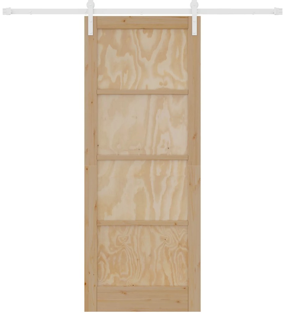 Porta Deslizante vidaXL com Conjunto de Ferragens 83x211 cm Madeira Só