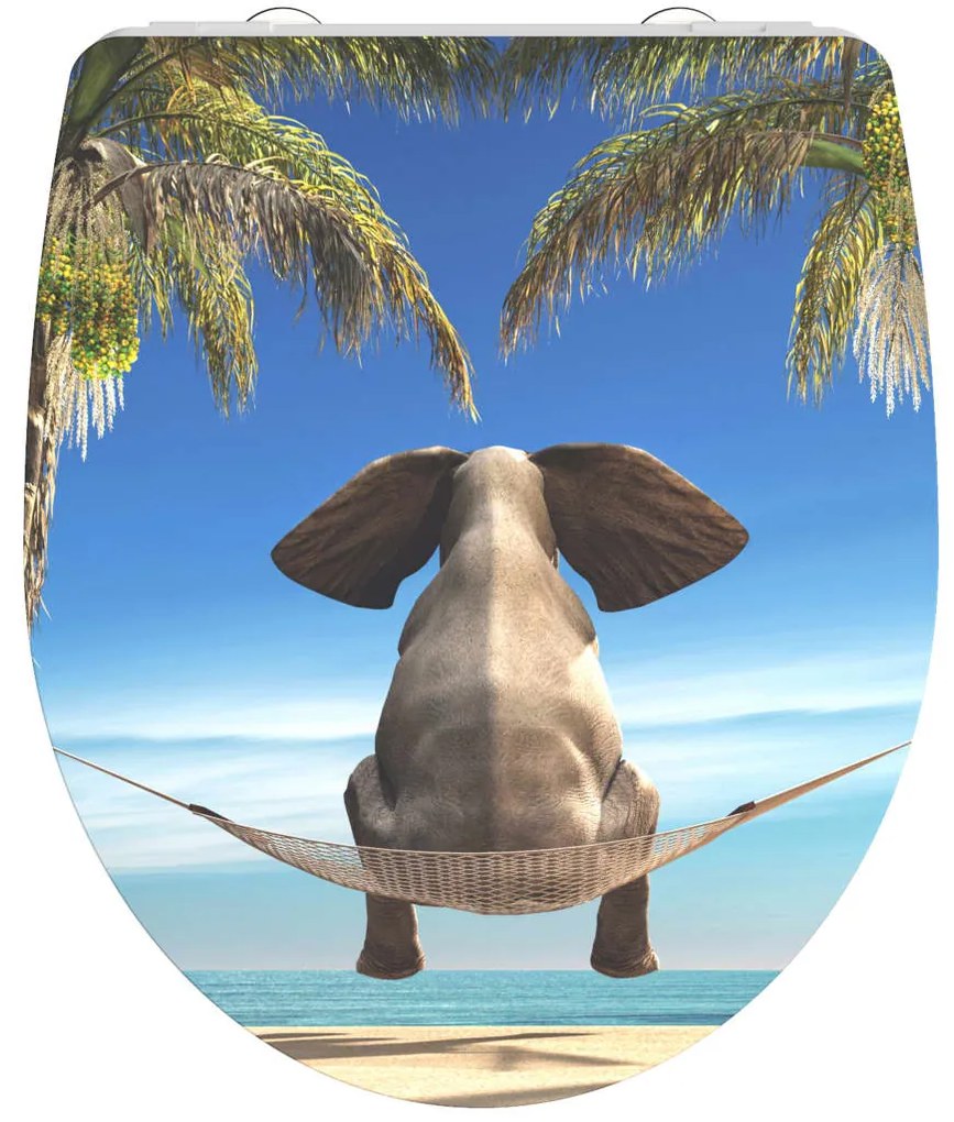 435109 SCHÜTTE Assento sanita brilhante fecho suave HAPPY ELEPHANT duroplast