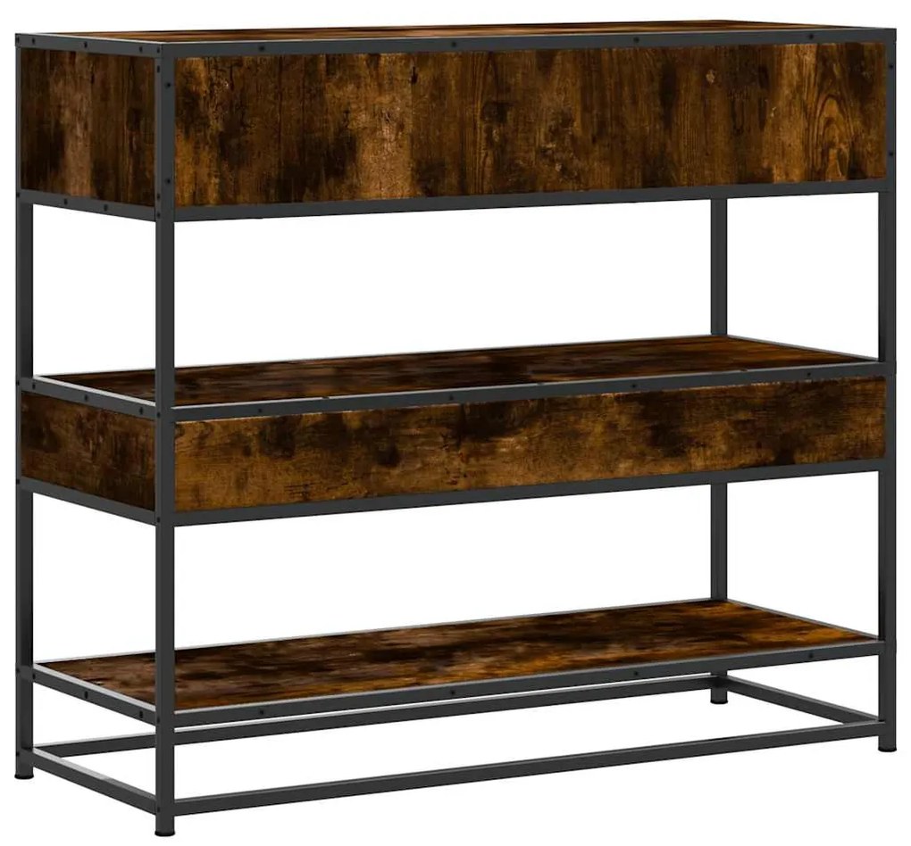 Mesa consola 90x35x80 cm derivados de madeira carvalho fumado