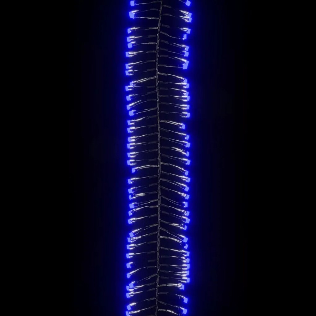 Cordão de luzes agrupadas 1000 luzes LED 11 m PVC azul