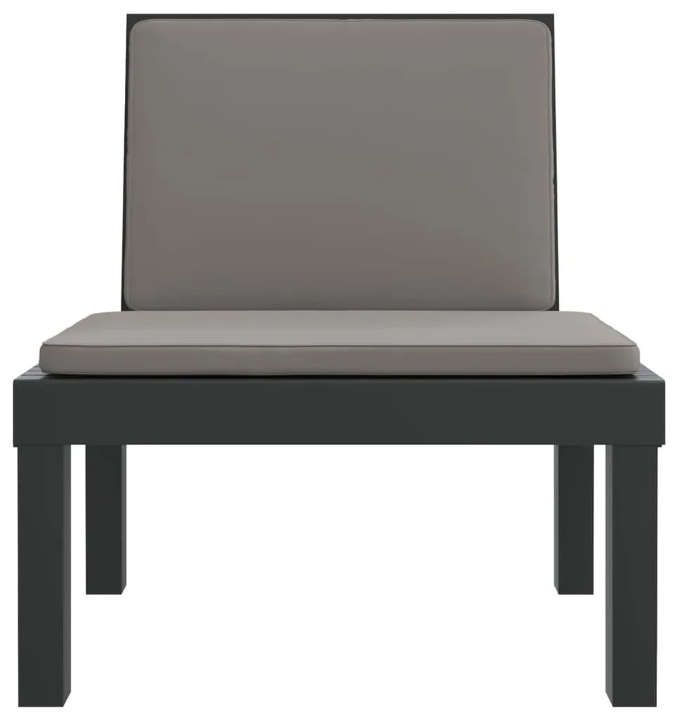 3 pcs conjunto lounge de jardim com almofadões PP antracite