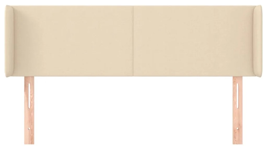Cabeceira de cama c/ abas tecido 147x16x78/88 cm creme