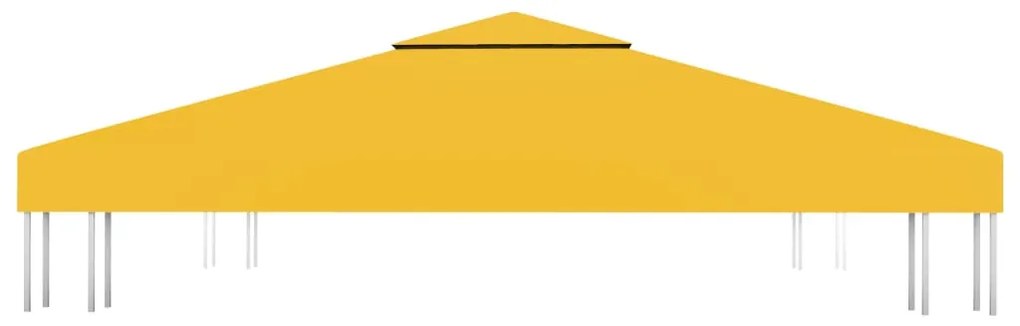 Cobertura de gazebo com 2 camadas 310 g/m² 3x3 m amarelo