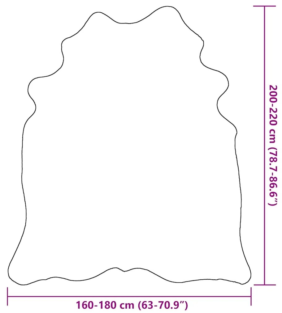 Tapete em couro de vaca genuíno 180x220 cm preto