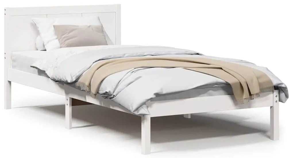 Estrutura de Cama Branca de Madeira Branca Madeira 100 x 200 cm