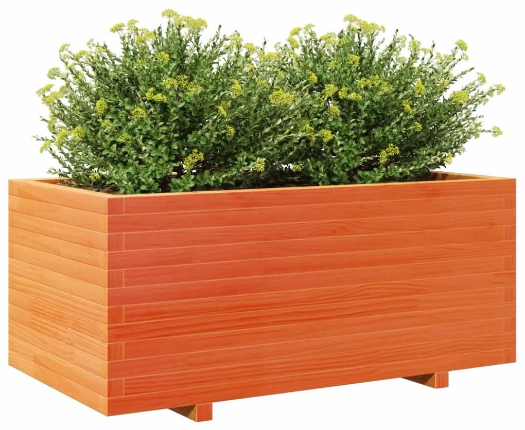 Vaso/floreira jardim 110x60x49,5 cm pinho maciço castanho mel