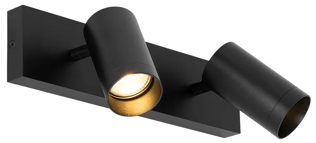 Spot de teto moderno preto ajustável 2 luzes - Jeana Luxe Moderno