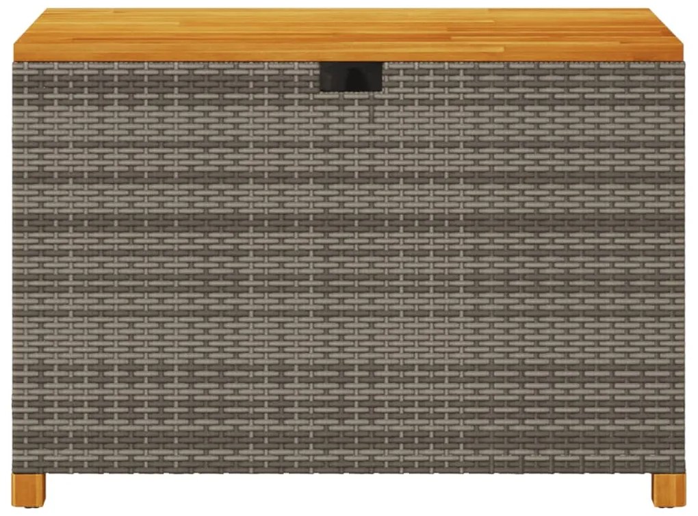 Caixa arrumação jardim 110x55x63 cm vime PE/acácia maciça cinza