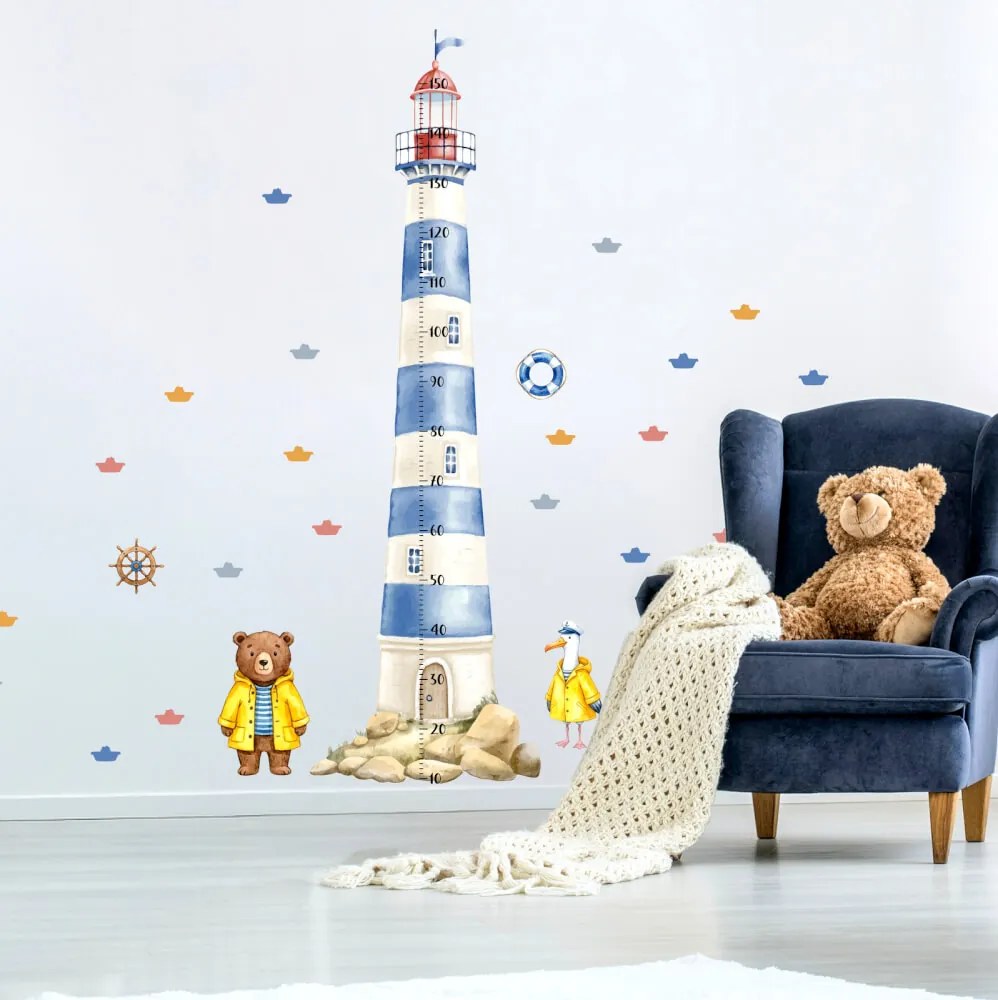 Autocolante de parede infantil – Medidor Farol