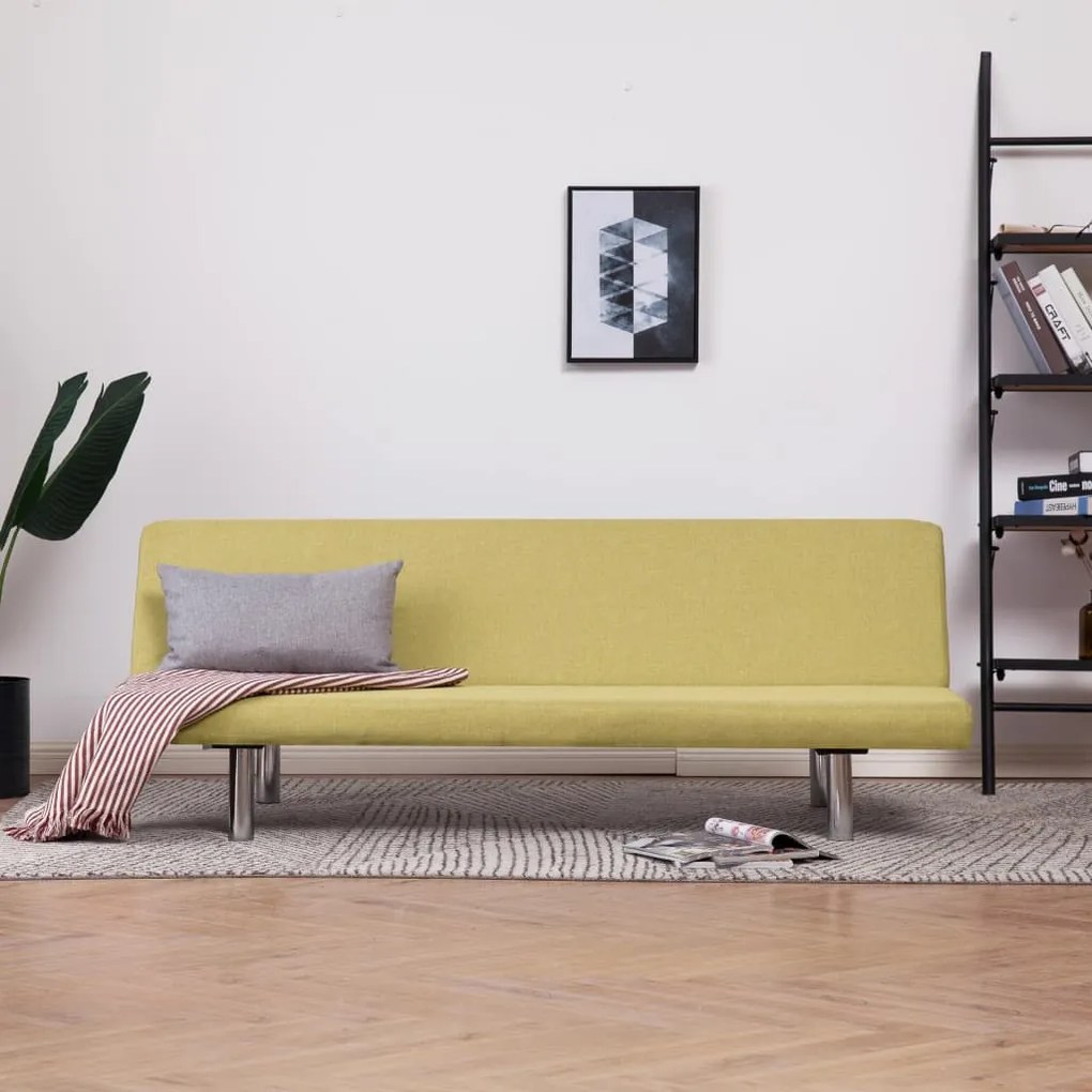 vidaXL Sofá-cama poliéster verde