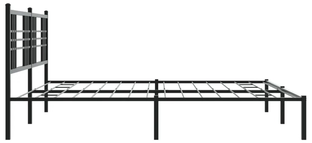 Estrutura de cama com cabeceira 200x200 cm metal preto