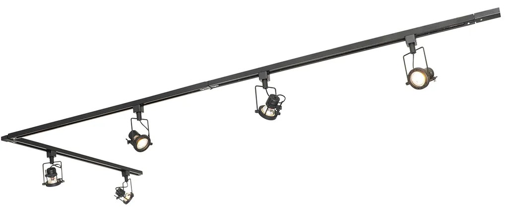 Sistema de Trilho Inteligente Preto Monofásico com 5 GU10 Wifi - Suplux