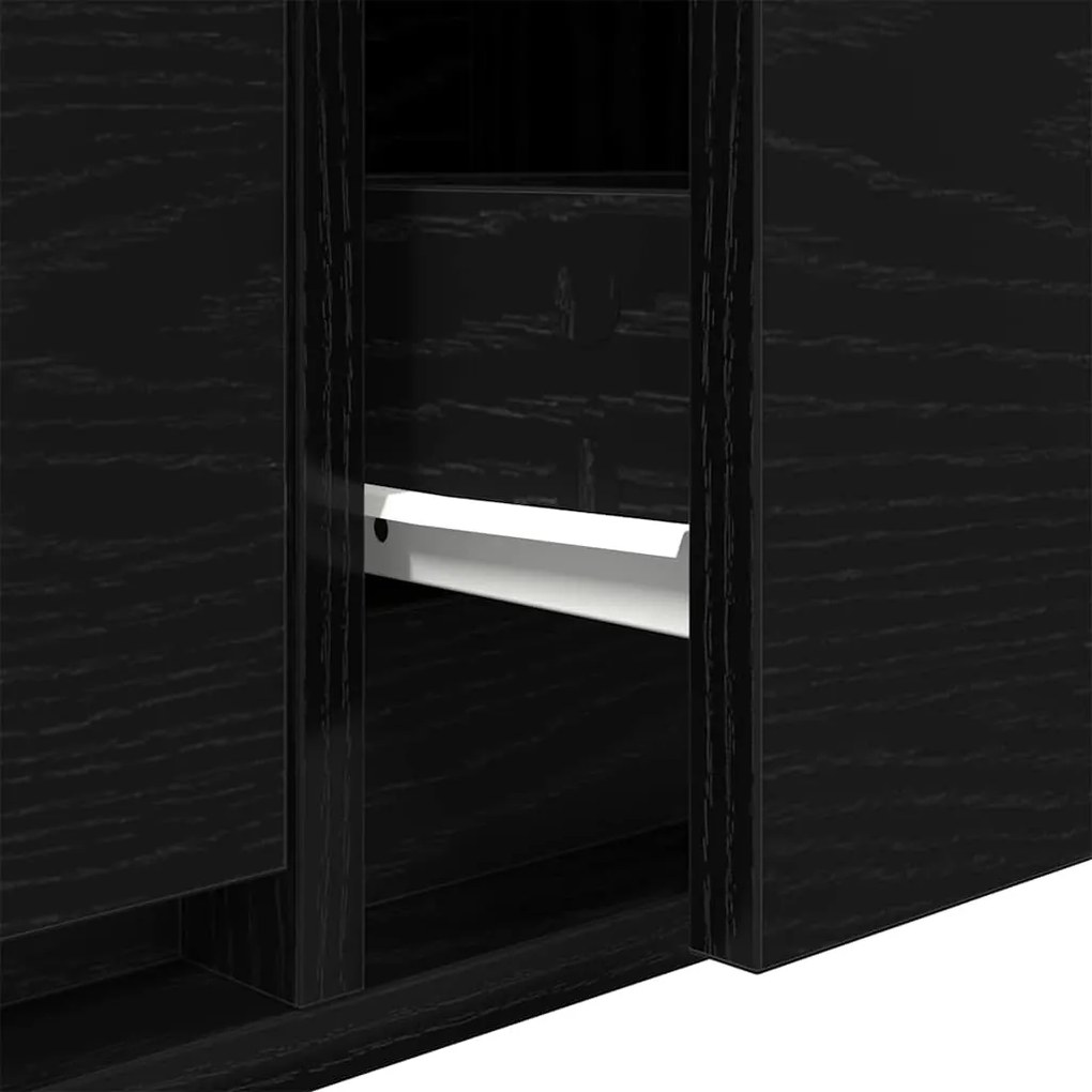 Armário de TV vidaXL Preto Carvalho 100x31x25,5 cm Madeira de engenhar