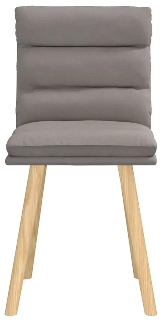 Cadeiras de jantar 2 pcs tecido cinzento-acastanhado