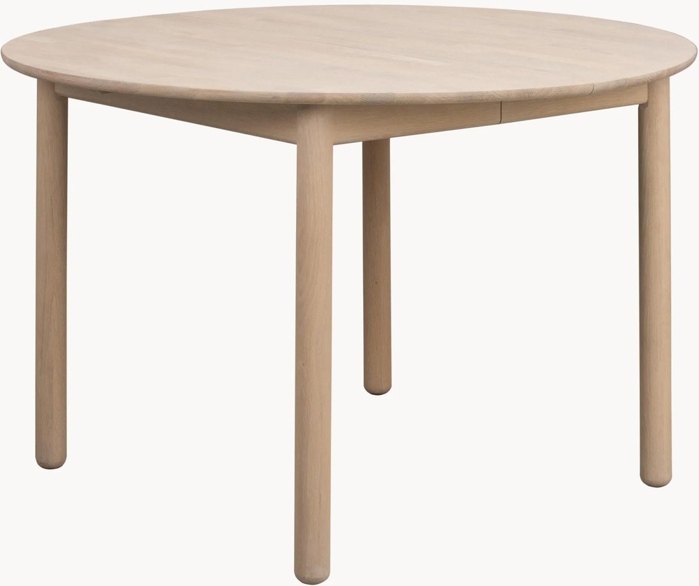 Mesa de jantar redonda extensível em madeira de carvalho Derrymore, Ø 120 cm