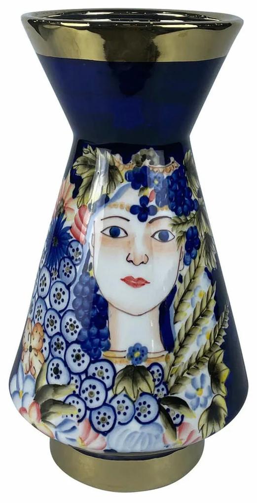 Vaso DKD Home Decor Porcelana Preto Shabby Chic (19 x 19 x 36 cm)