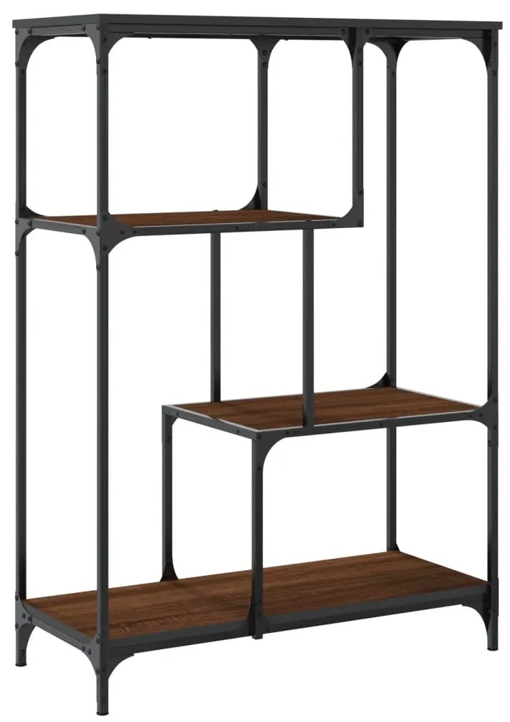 Estante 81x36x115 cm derivados de madeira/aço carvalho castanho