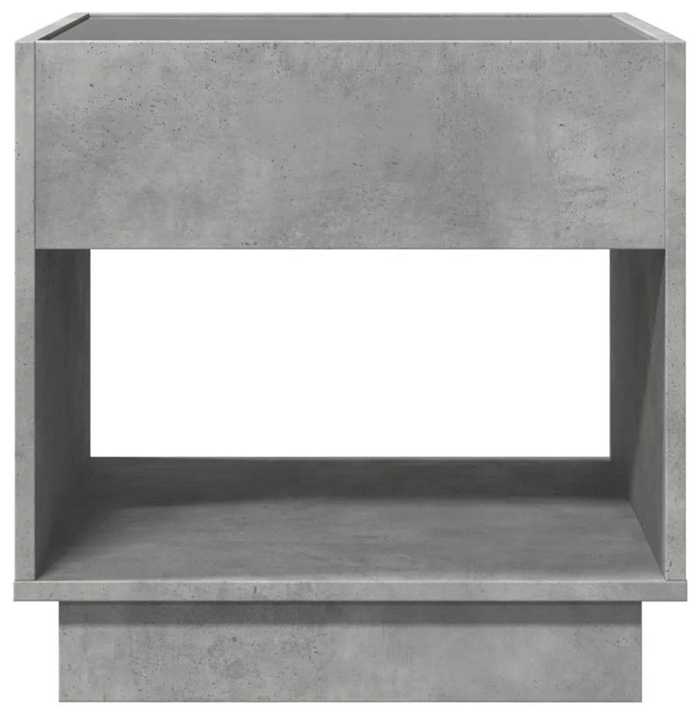 Mesa de centro luzes LED Infinity 50x50x50 cm cinzento cimento