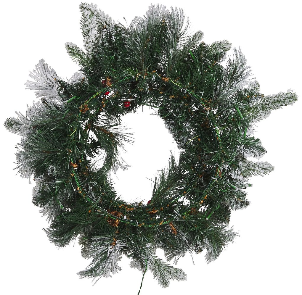 Grinalda decorativa com efeito de neve e iluminação LED ⌀ 55 cm WHITEHORN Beliani