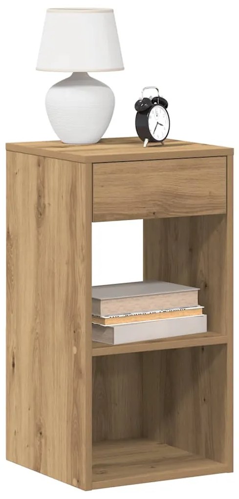 Mesas cabeceira c/ gaveta 2pcs 35x34x66,5 cm carvalho artisiano