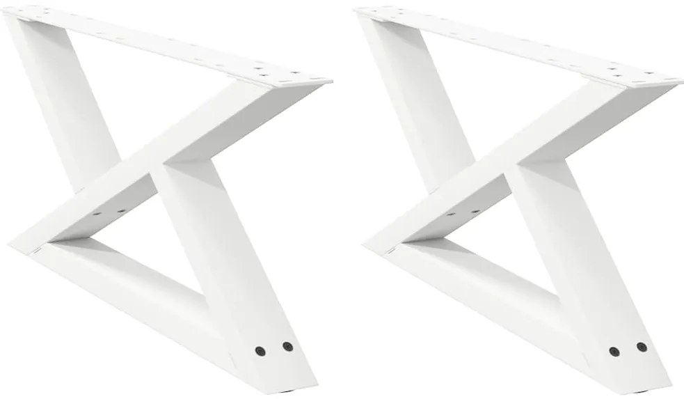 Pés para mesa de centro 2 peças, branco, 70x(30-31,3) cm, aço