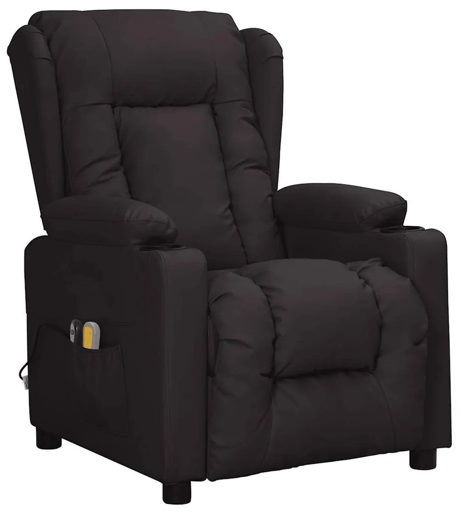 Poltrona de massagens elétrica couro artificial preto