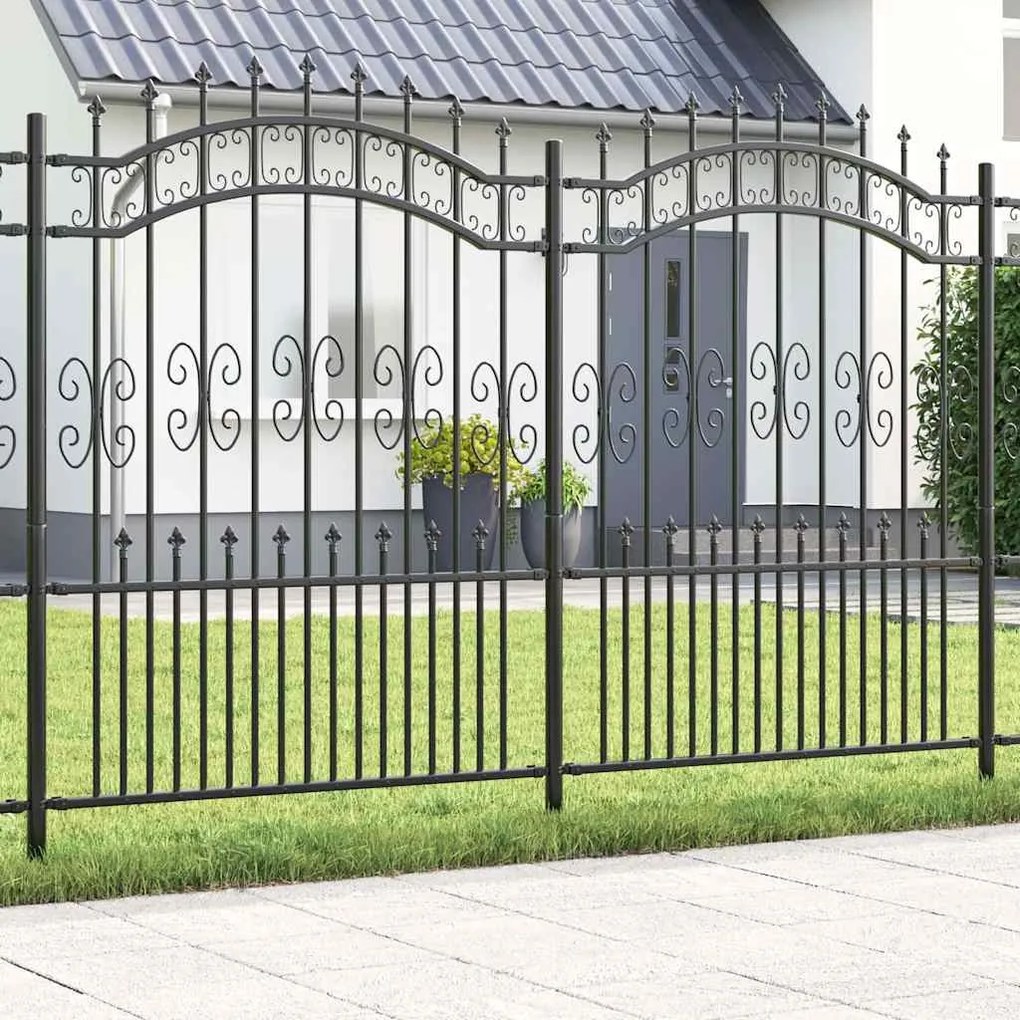 vidaXL Cerca para Jardim Cinzeto 190 cm Aço com Revestimento em Pó