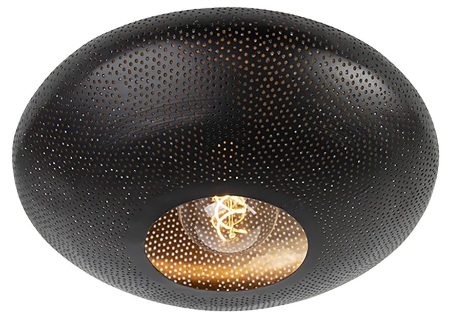 Candeeiro de teto inteligente preto e dourado 40 cm com Wifi G95 - Radiance