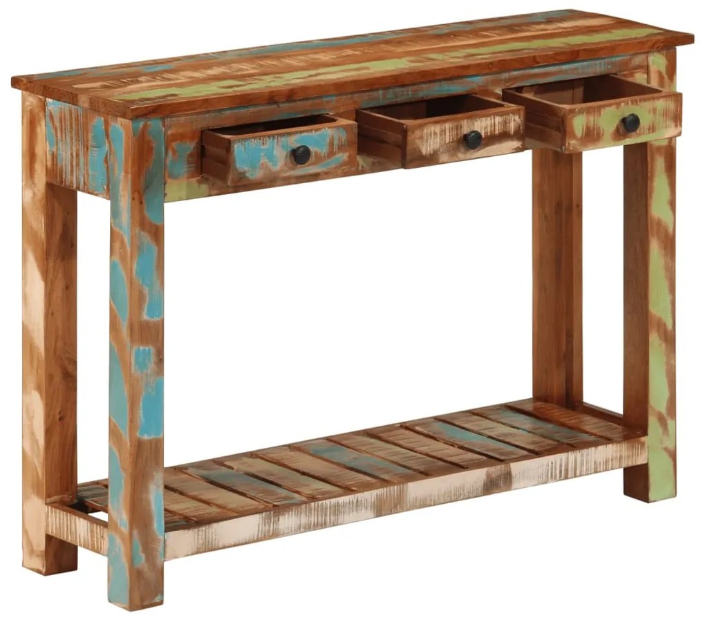 Mesa consola 110x30x76 cm madeira recuperada maciça