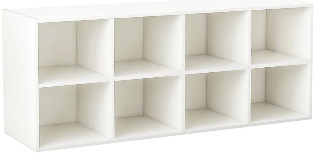 Banco sapateira com 8 cubos Armário de arrumação Estante de entrada Sala de estar Quarto Estante Carga 230 kg Branco