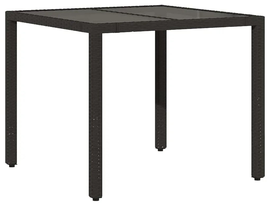 5 pcs conjunto bistrô de jardim c/ almofadões vime PE preto