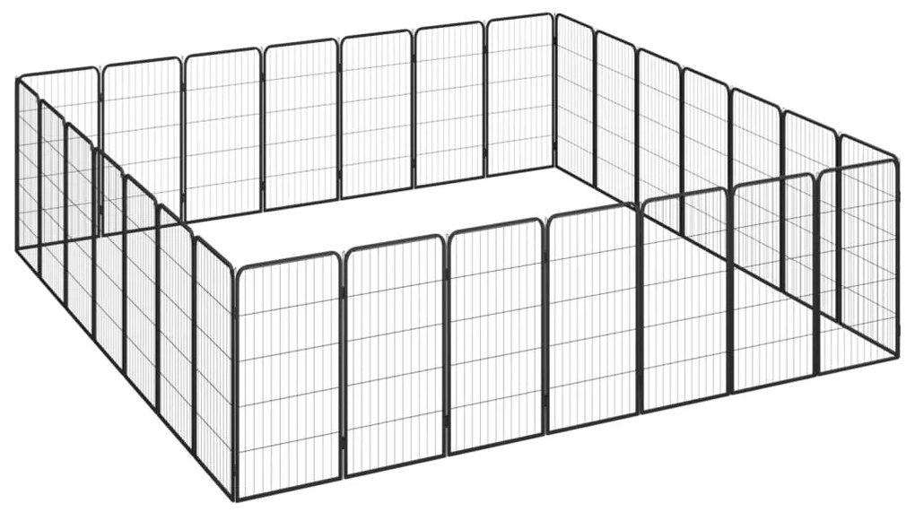Parque p/ cães c/ 28 painéis 50x100 cm aço revestido a pó preto