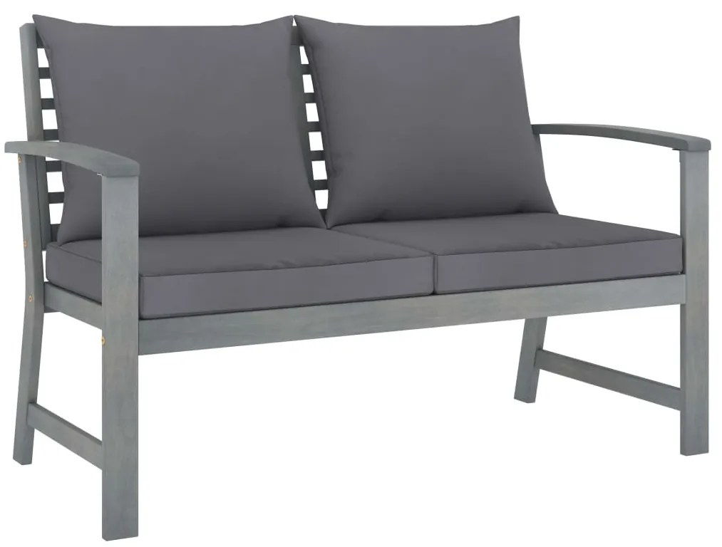 4 pcs conj. lounge jardim c/ almofadões madeira acácia maciça